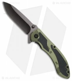 ABKT 006 Spring Assisted Knife Green Camo Aluminum (2.75" Black) AB006