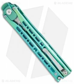Artisan Cutlery Kinetic-Tool Automatic Butterfly Tool Green Titanium (4" SW) 6 Artisan Cutlery Kinetic-Tool Automatic Butterfly Tool Green Titanium (4" SW) -Kershaw Sales Shop Artisan Cutlery Kinetic Tool Auto Butterfly Green Ti SW BHQ 1120 jr side