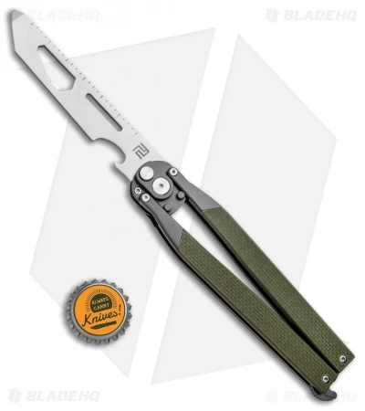 Artisan Cutlery Kinetic-Tool Automatic Butterfly Tool OD Green G-10 (4" Satin) 4 Artisan Cutlery Kinetic-Tool Automatic Butterfly Tool OD Green G-10 (4" Satin) - Image 4