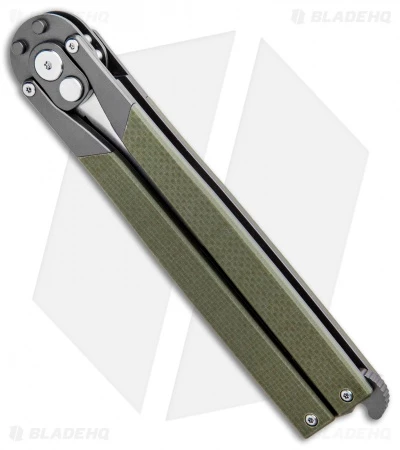 Artisan Cutlery Kinetic-Tool Automatic Butterfly Tool OD Green G-10 (4" Satin) 2 Artisan Cutlery Kinetic-Tool Automatic Butterfly Tool OD Green G-10 (4" Satin) - Image 2