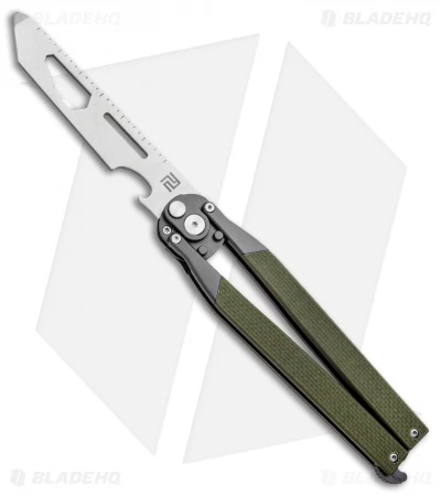 Artisan Cutlery Kinetic-Tool Automatic Butterfly Tool OD Green G-10 (4" Satin) 1 Artisan Cutlery Kinetic-Tool Automatic Butterfly Tool OD Green G-10 (4" Satin)