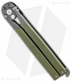 Artisan Cutlery Kinetic-Tool Automatic Butterfly Tool Green G-10 (2.8" SW) -Kershaw Sales Shop Artisan Cutlery Kinetic Tool Auto Butterfly Tool Opener Curved Green G 10 1823PO GNF BHQ 95869 jr side
