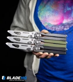 Artisan Cutlery Kinetic-Tool Automatic Butterfly Tool Carbon Fiber (4" Satin) -Kershaw Sales Shop Artisan Cutlery Kinetic Tool Automatic Butterfly Tool OD Green G 10 Satin BHQ 94497 kp in hand web