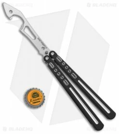 BBbarfly BBFireFly Knife Style Bottle Opener Balisong Black (4.25" Satin) -Kershaw Sales Shop BB Barfly FireFly Black Style Bottle Opener Butterfly BHQ 135621 jr bottlecap