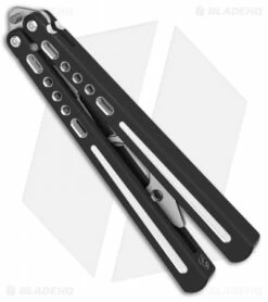 BBbarfly BBFireFly Knife Style Bottle Opener Balisong Black (4.25" Satin) -Kershaw Sales Shop BB Barfly FireFly Black Style Bottle Opener Butterfly BHQ 135621 jr side