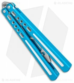BBbarfly BBFireFly Knife Style Bottle Opener Balisong Blue (4.25" Satin) -Kershaw Sales Shop BB Barfly FireFly Blue Style Bottle Opener Butterfly BHQ 135620 jr side