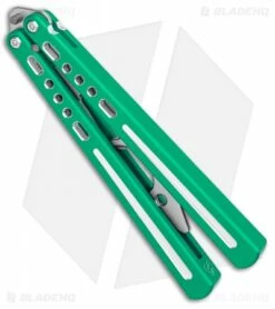 BBbarfly BBFireFly Knife Style Bottle Opener Balisong Green (4.25" Satin) -Kershaw Sales Shop BB Barfly FireFly Green Style Bottle Opener Butterfly BHQ 135624 jr side