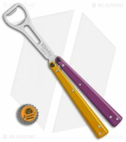 BB Barfly Pro Model Bottle Opener Butterfly Trainer (Purple/Yellow) -Kershaw Sales Shop BB Barfly Pro Model Bottle Opener Butterfly Trainer Purple Yellow BHQ 87778 er bottlecap