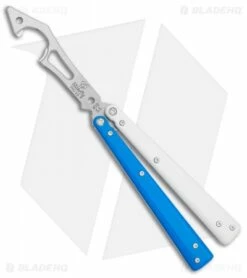 BB Barfly Pro V3 Blue/White BHQ Edition Knife Style Bottle Opener Butterfly