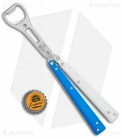 BB Barfly Pro V3 Blue/White BHQ Edition Standard Bottle Opener Butterfly -Kershaw Sales Shop BB Barfly Pro V3 Blue White BHQ Edition Knife Style Bottle Opener Butterfly BHQ 131885 jr bottlecap