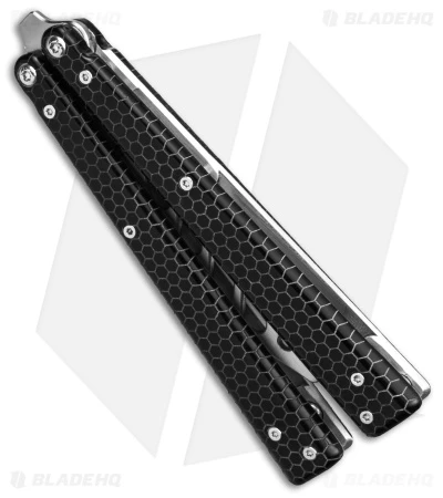BB Barfly Pro V3 Laser Etched Edition Butterfly Knife Black 3 BB Barfly Pro V3 Laser Etched Edition Butterfly Knife Black - Image 3