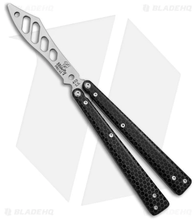 BB Barfly Pro V3 Laser Etched Edition Butterfly Knife Black 1 BB Barfly Pro V3 Laser Etched Edition Butterfly Knife Black