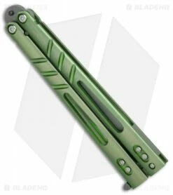 BRS ALT Alpha Beast Infinity Balisong Butterfly Knife Green Ti (4.5" Stonewash) -Kershaw Sales Shop BRS ALT Alpha Beast Infinity Bali Green Ti SW BHQ 83122 er spine