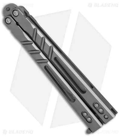 BRS Alpha Beast 3.0 Balisong Butterfly Knife Titanium (4.5" Bead Blast) 3 BRS Alpha Beast 3.0 Balisong Butterfly Knife Titanium (4.5" Bead Blast) - Image 3