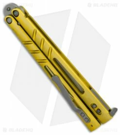 BRS Alpha Beast Infinity Balisong Butterfly Knife Titanium Gold (4.5" SW) -Kershaw Sales Shop BRS Alpha Beast Inifitiy Balisong Butterfly Knife Ti Gold SW BHQ 115485 jr side