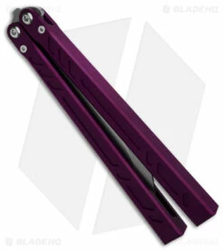 BRS Barebones Balisong Butterfly Knife Purple Aluminum Channel (4.5" SW) -Kershaw Sales Shop BRS Barebones Balisong Butterfly KNife Purple Alum Channel 4in SW BHQ 181397 td side