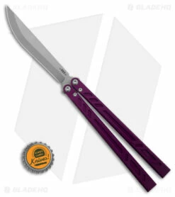 BRS Barebones Balisong Butterfly Knife Purple Aluminum Channel (4.5" SW) -Kershaw Sales Shop BRS Barebones Balisong Butterfly KNife Purple Alum Channel 4in SW BHQ 181397 td size
