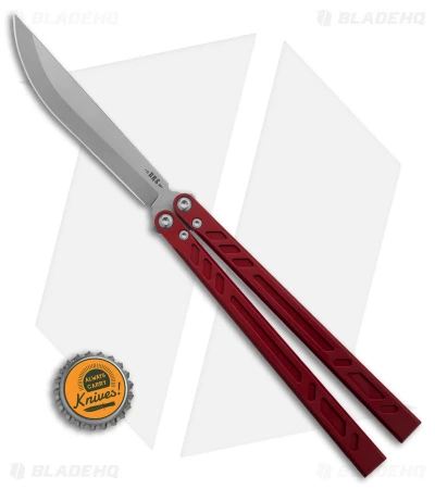 BRS Barebones Balisong Butterfly Knife Red Aluminum Channel (4.5" SW) 4 BRS Barebones Balisong Butterfly Knife Red Aluminum Channel (4.5" SW) - Image 4