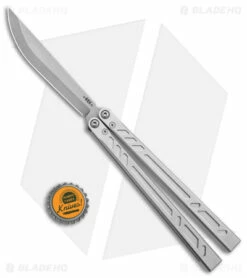 BRS Barebones Balisong Butterfly Knife Aluminum Channel (4.5" SW) -Kershaw Sales Shop BRS Butterfly Knife Aluminum Channel Live Blade BHQ 140189 td size jr