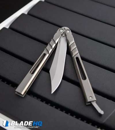 BRS Channel Alpha Beast Balisong Butterfly Knife Titanium (4.5" Stonewash) CHAB 6 BRS Channel Alpha Beast Balisong Butterfly Knife Titanium (4.5" Stonewash) CHAB - Image 6