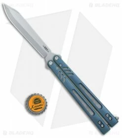 BRS Hybrid Replicant Alt Balisong Butterfly Knife Blue Titanium (4.6" SW) -Kershaw Sales Shop BRS Hybrid Replicant Balisong Butterfly Blue Ti SW SP BHQ 117128 jr bottlecap