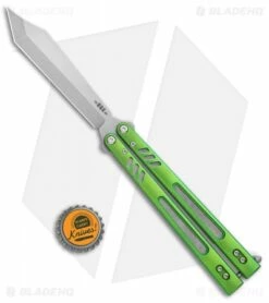 BRS Hybrid Replicant Standard Balisong Butterfly Knife Green Titanium (4.6" SW) -Kershaw Sales Shop BRS Hybrid Replicant Blaisong Butterfly Green Ti Standard SW BHQ 135468 jr bottlecap