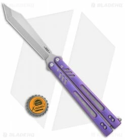 BRS Hybrid Replicant Standard Balisong Butterfly Knife Purple Titanium (4.6" SW) -Kershaw Sales Shop BRS Hybrid Replicant Blaisong Butterfly Purple Ti Standard SW BHQ 135470 jr bottlecap 1