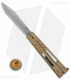 BRS Premium ALT Alpha Beast Balisong Butterfly Knife Bronze Ti (4.5" Stonewash) -Kershaw Sales Shop BRS Premium ALT Alpha Beast Bali bronze Ti SW BHQ 82956 er bottlecap