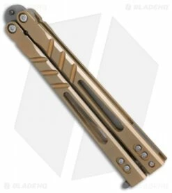 BRS Premium ALT Alpha Beast Balisong Butterfly Knife Bronze Ti (4.5" Stonewash) -Kershaw Sales Shop BRS Premium ALT Alpha Beast Bali bronze Ti SW BHQ 82956 er spine