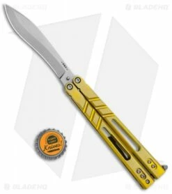 BRS Premium Alpha Beast Balisong Butterfly Knife Gold Ti Kukri (4.5") -Kershaw Sales Shop BRS Premium Alpha Beast Balisong Gold Ti Kukri SW BHQ 115543 jr bottlecap