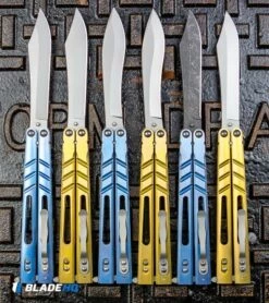 BRS Alpha Beast Infinity Balisong Butterfly Knife Titanium Blue (4.5" SW) -Kershaw Sales Shop BRS Premium Alpha Beast Kukri Balisong Butterfly Knife Bronze Ti w Clip SW BHQ 115484 kp storm drain web