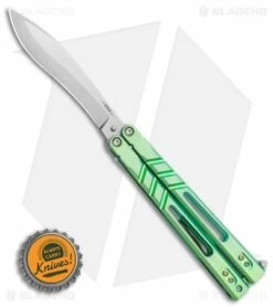 BRS Premium Alpha Beast Kukri Balisong Butterfly Knife Green Ti (4.5" SW) 7 BRS Premium Alpha Beast Kukri Balisong Butterfly Knife Green Ti (4.5" SW) -Kershaw Sales Shop BRS Premium Alpha Beast Kukri Balisong Butterfly Knife Green Ti 4.5 SW BHQ 117018 LS Bottlecap