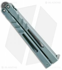 BRS Premium Channel Alpha Beast Balisong Butterfly Knife Blue Ti (4.5" Acid)CHAB 8 BRS Premium Channel Alpha Beast Balisong Butterfly Knife Blue Ti (4.5" Acid)CHAB -Kershaw Sales Shop BRS Premium Channel Alpha Beast Balisong Butterfly Blue Ti Acid BHQ 107655 jr side