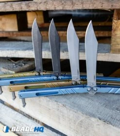 BRS Premium Channel Alpha Beast Balisong Butterfly Knife Gold Ti (4.5") CHAB 10 BRS Premium Channel Alpha Beast Balisong Butterfly Knife Gold Ti (4.5") CHAB -Kershaw Sales Shop BRS Premium Channel Alpha Beast Balisong Butterfly Knife Blue Ti CHAB BHQ 107651 kp wood web