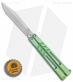 BRS Premium Channel Alpha Beast Balisong Butterfly Knife Green Ti (4.5") CHAB 7 BRS Premium Channel Alpha Beast Balisong Butterfly Knife Green Ti (4.5") CHAB -Kershaw Sales Shop BRS Premium Channel Alpha Beast Balisong Butterfly Knife Green Ti 4.5 CHAB BHQ 117019 LS Bottlecap