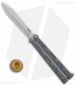BRS Premium Replicant ALT Bali Butterfly Knife Gray G-10/Blue Ti (4.5" SW) -Kershaw Sales Shop BRS Premium Replicant ALT Bali Gray G10 Blue Ti SW BHQ 85676 er bottlecap