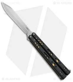 BRS Premium Replicant ALT Balisong Butterfly Knife Black G-10/Gold Ti (4.5" SW)