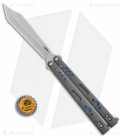 BRS Premium Replicant Balisong Butterfly Knife Gray G-10/Blue Ti (4.5" SW) -Kershaw Sales Shop BRS Premium Replicant Bali Gray G10 Blue Ti SW BHQ 85675 er bottlecap