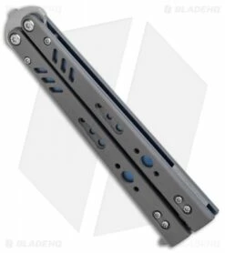 BRS Premium Replicant Balisong Butterfly Knife Gray G-10/Blue Ti (4.5" SW) -Kershaw Sales Shop BRS Premium Replicant Bali Gray G10 Blue Ti SW BHQ 85675 er spine