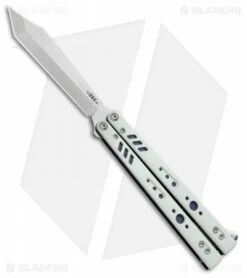 BRS Premium Replicant Balisong Butterfly Knife White G-10/Purple Ti (4.5" SW)