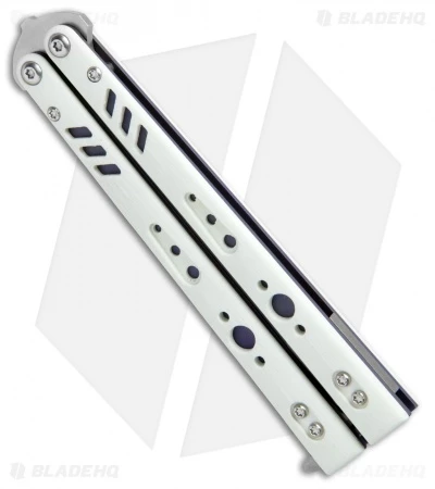 BRS Premium Replicant Balisong Butterfly Knife White G-10/Purple Ti (4.5" SW) 2 BRS Premium Replicant Balisong Butterfly Knife White G-10/Purple Ti (4.5" SW) - Image 2