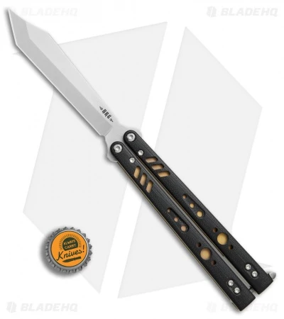 BRS Premium Replicant Balisong Butterfly Knife Black G-10/Gold Ti (4.5" SW) 4 BRS Premium Replicant Balisong Butterfly Knife Black G-10/Gold Ti (4.5" SW) - Image 4