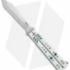 BRS Premium Replicant Balisong Butterfly Knife White G-10/Blue Ti (4.5" SW)
