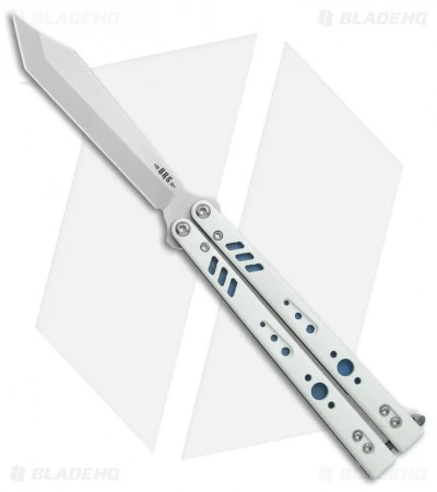 BRS Premium Replicant Balisong Butterfly Knife White G-10/Blue Ti (4.5" SW) 1 BRS Premium Replicant Balisong Butterfly Knife White G-10/Blue Ti (4.5" SW)