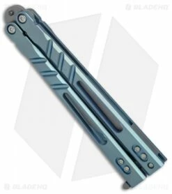 BRS Premium Alpha Beast Balisong Butterfly Knife Blue Ti W/ Clip (4.5" SW) -Kershaw Sales Shop BRS Premium STD Alpha Beast Bali Blue Ti SW BHQ 82960 er spine
