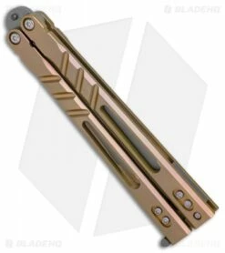 BRS Premium Alpha Beast Balisong Butterfly Knife Bronze Ti W/ Clip (4.5" SW) -Kershaw Sales Shop BRS Premium STD Alpha Beast Bali Bronze Ti SW BHQ 82959 er spine