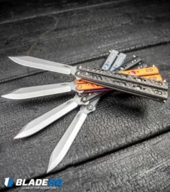 BRS Premium Replicant ALT Bali Butterfly Knife Orange G-10/Purple Ti (4.5" SW) -Kershaw Sales Shop BRS Replicant ALT Blade Balisong Butterfly Knife Black G 10 Stonewash BHQ 50398 kp burnt wood web 1