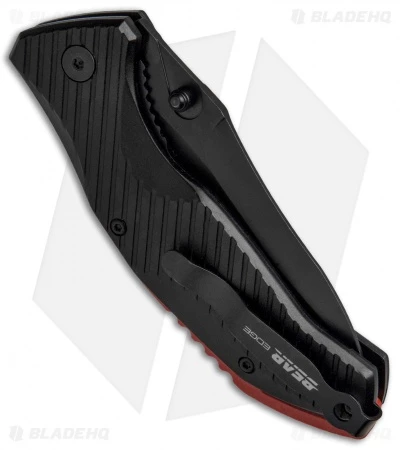 Bear Edge 4.5" Spring Assisted Knife Black W/ Red Backspacer (4.5" Black) 3 Bear Edge 4.5" Spring Assisted Knife Black W/ Red Backspacer (4.5" Black) - Image 3