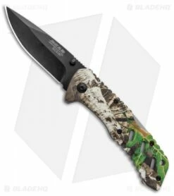 Bear Edge Mossy Oak Spring Assisted Knife (3" Black) 61120