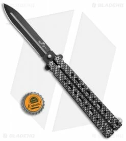 Bear OPS Bear Song V Butterfly Knife Sim Carbon Fiber (4.38" Black) B-500-A1CF -Kershaw Sales Shop Bear OPS Bear Song 500 Butterfly Sim Carbon Fiber Black BHQ 35746 jr bottlecap